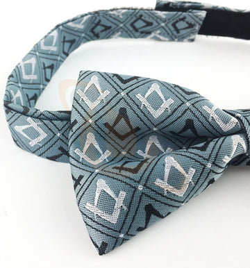 Masonic 100% Silk Woven Craft Bow Tie with Square Compass Green Unique_Regalia